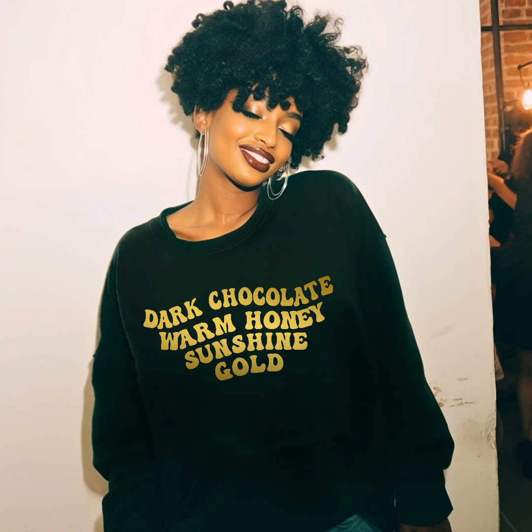 Warm Honey Sweater Metallic Gold Black Afro Armour