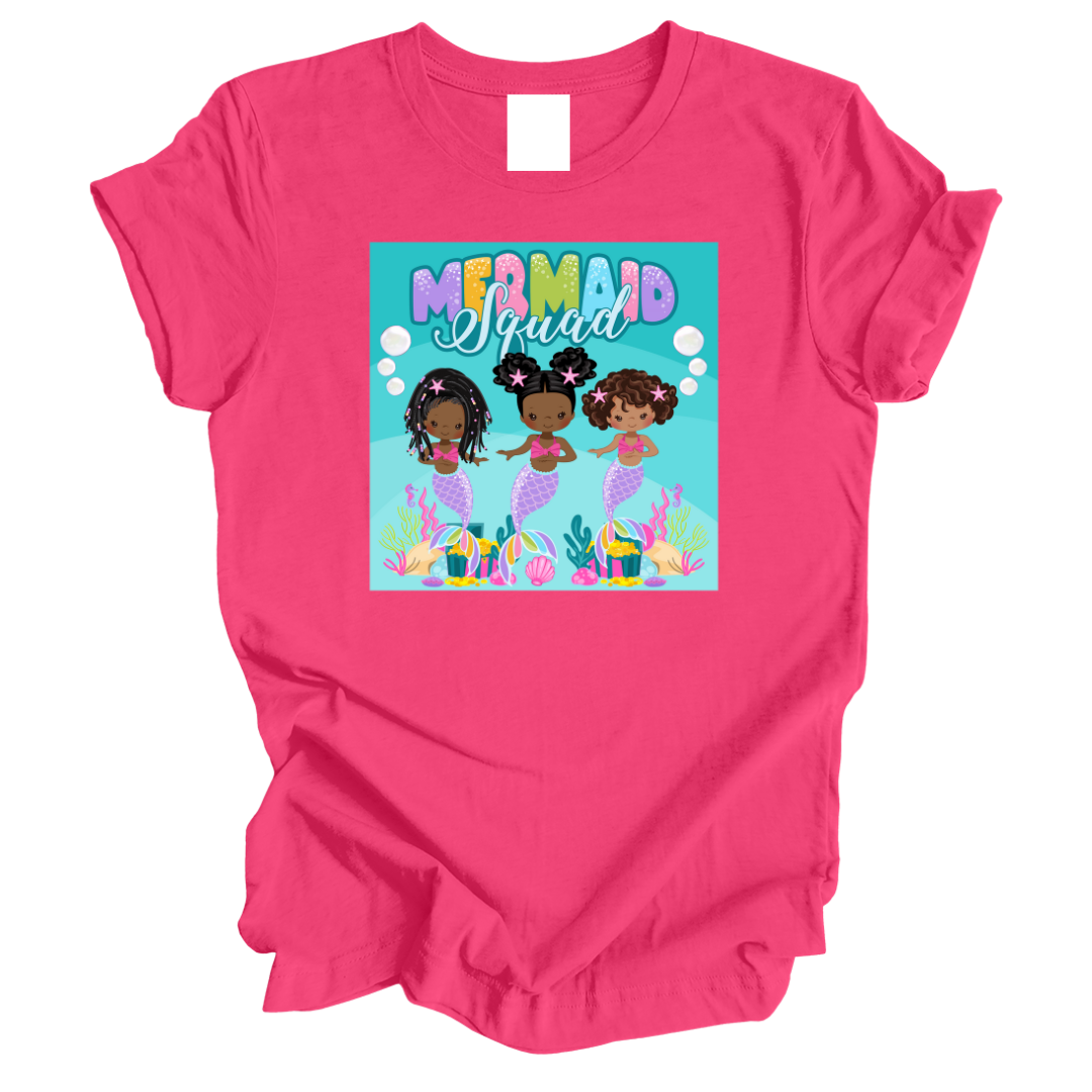 'Mermaid Squad' Tee Fuscia