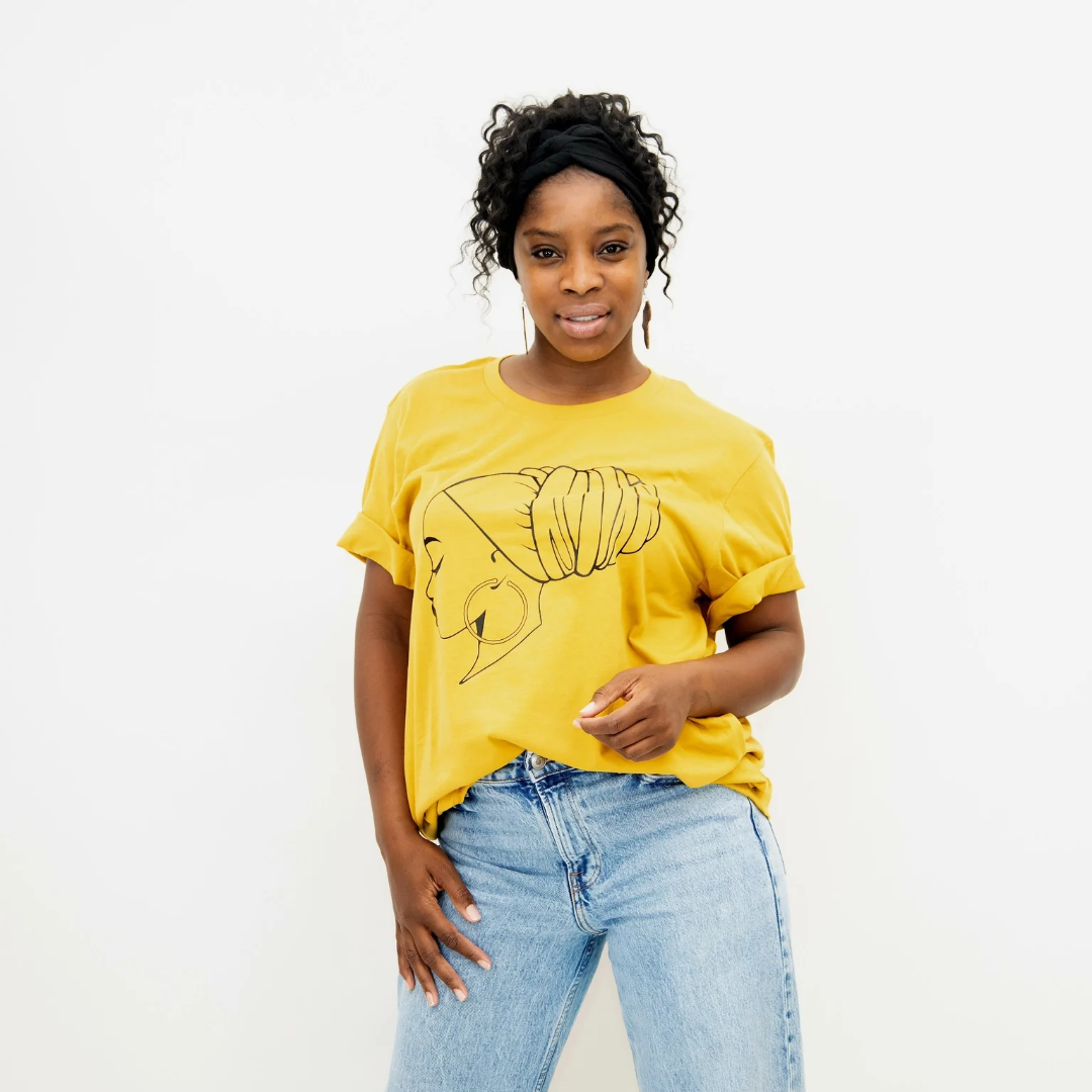 'Wrap' T-shirt Mustard