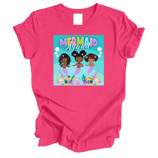 'Mermaid Squad' Tee Fuscia