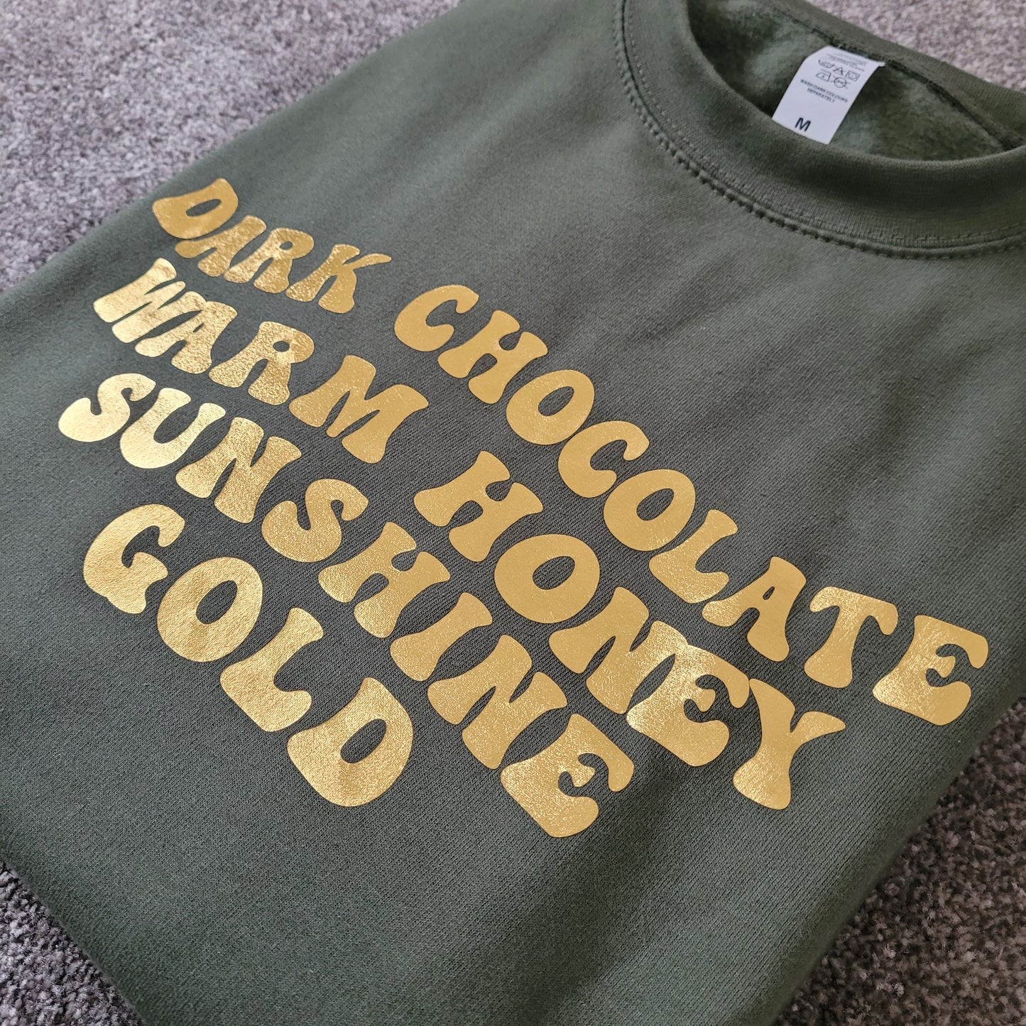 'Warm Honey' Sweater Metallic Gold & Olive Green